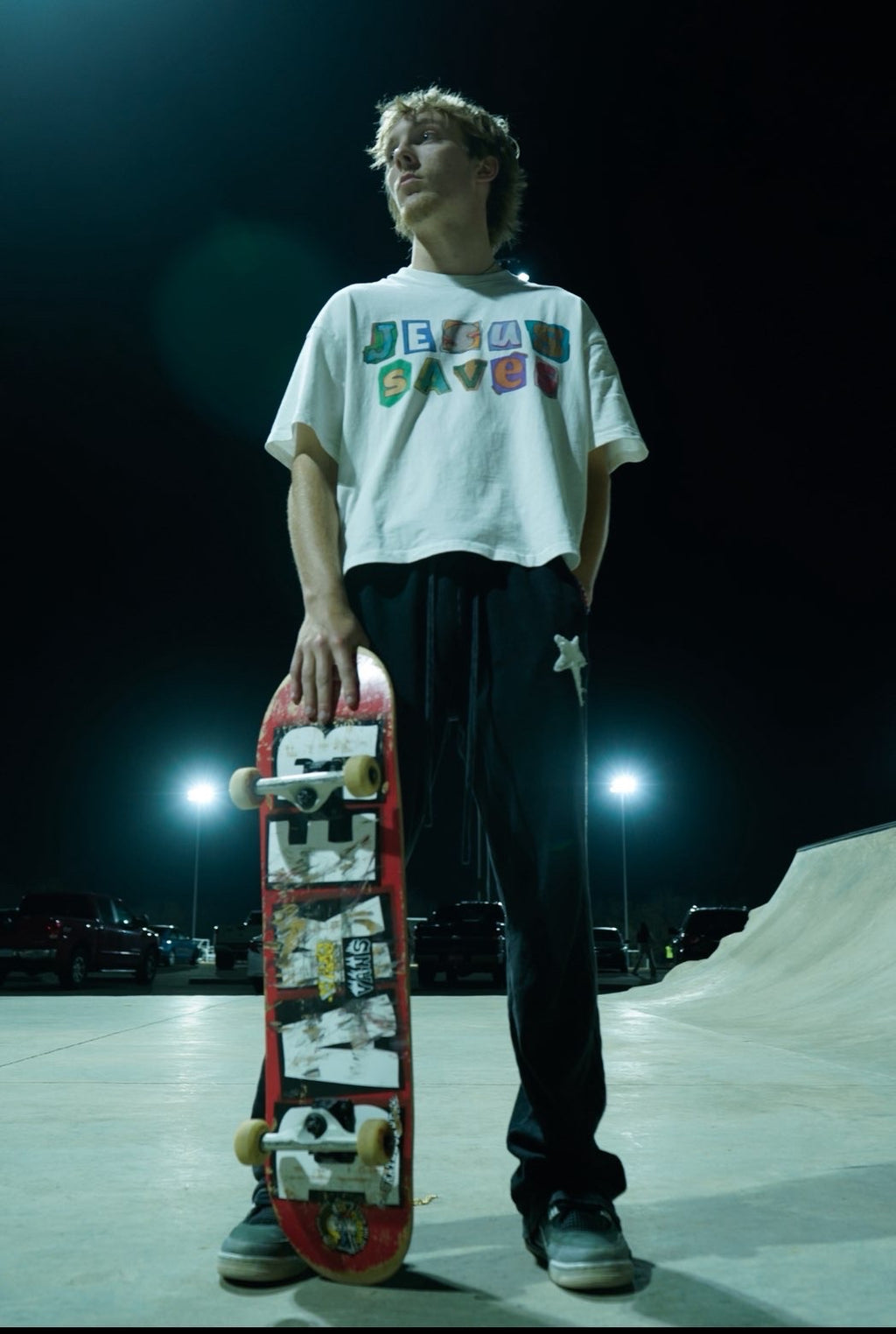 "Jesus Saves" Oversized cropped Tee